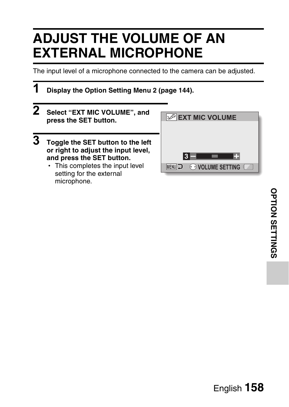 Adjust the volume of an external microphone | Sanyo VPC-HD1010GX User Manual | Page 177 / 251