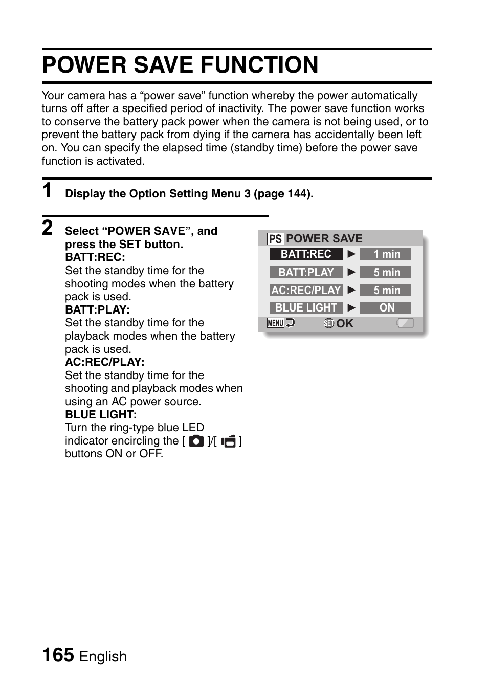 Power save function | Sanyo VPC-HD1010GX User Manual | Page 184 / 251