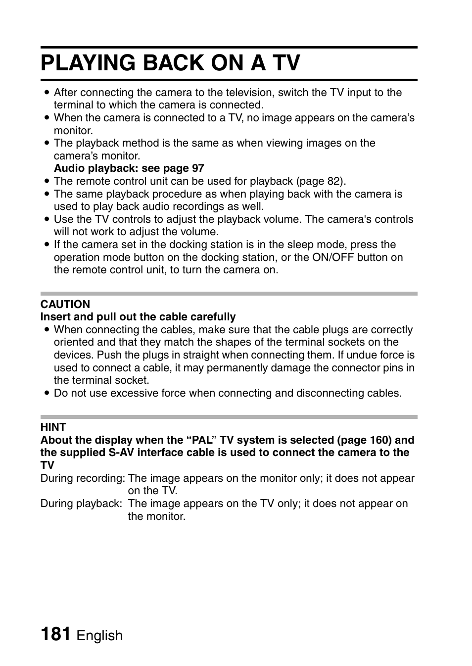 Playing back on a tv, English | Sanyo VPC-HD1010GX User Manual | Page 200 / 251