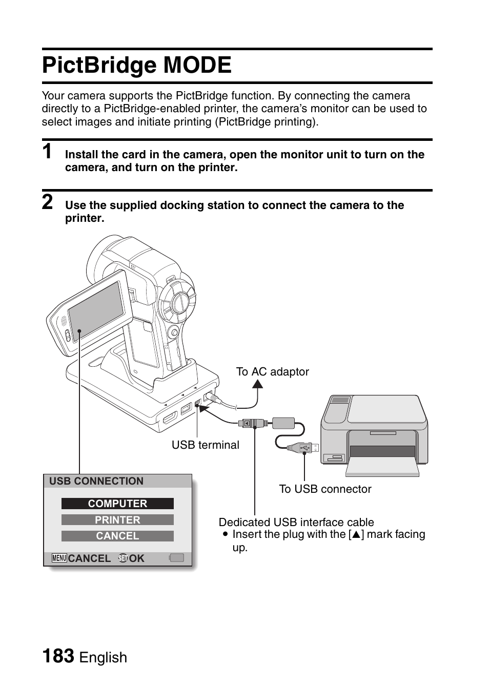 Pictbridge mode, English | Sanyo VPC-HD1010GX User Manual | Page 202 / 251