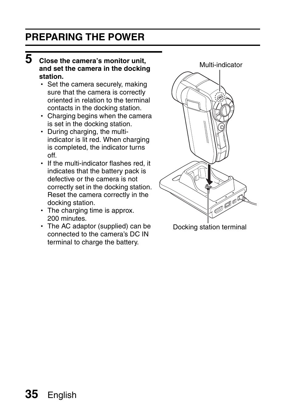 Preparing the power, English | Sanyo VPC-HD1010GX User Manual | Page 54 / 251