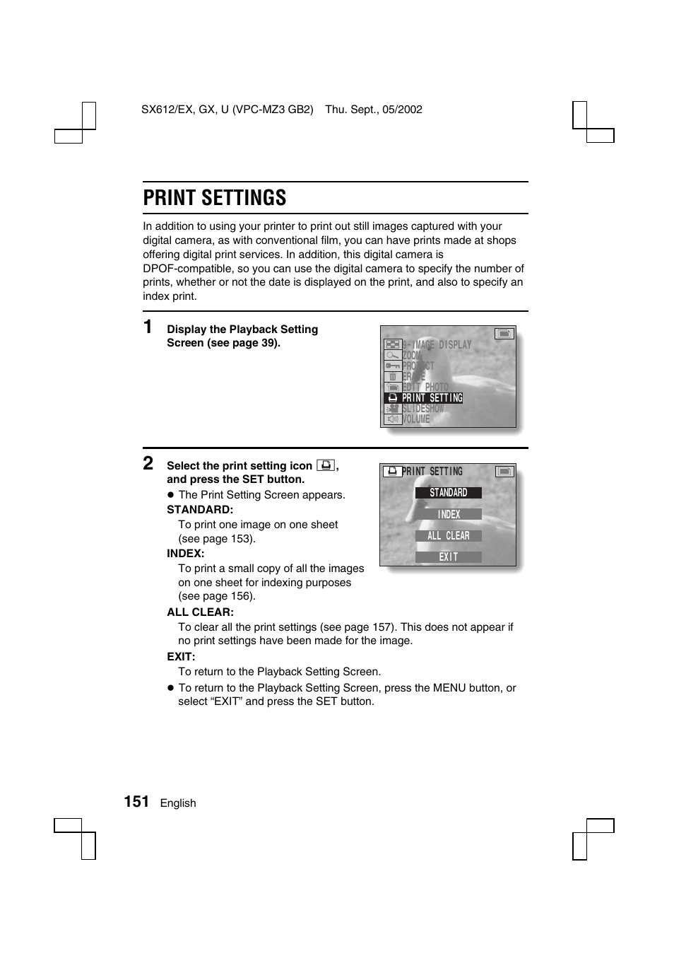 Print settings | Sanyo VPC-MZ3EX User Manual | Page 154 / 218