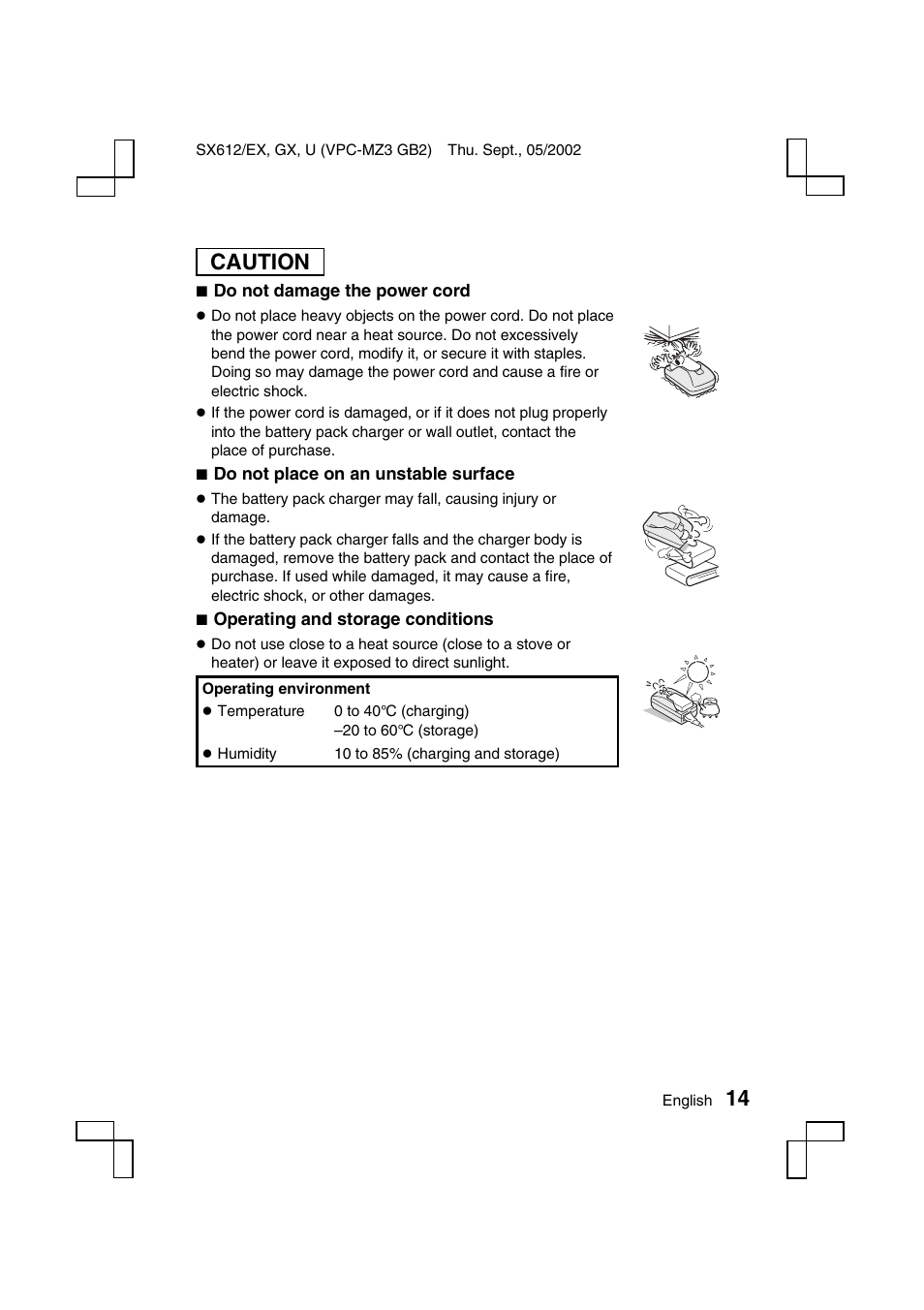 Caution | Sanyo VPC-MZ3EX User Manual | Page 17 / 218