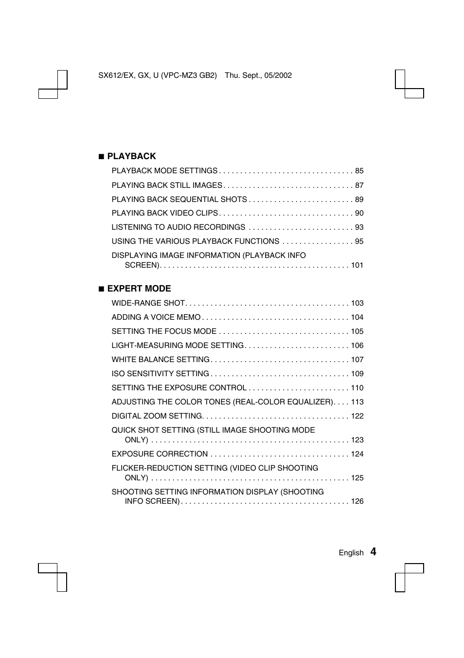 Sanyo VPC-MZ3EX User Manual | Page 7 / 218