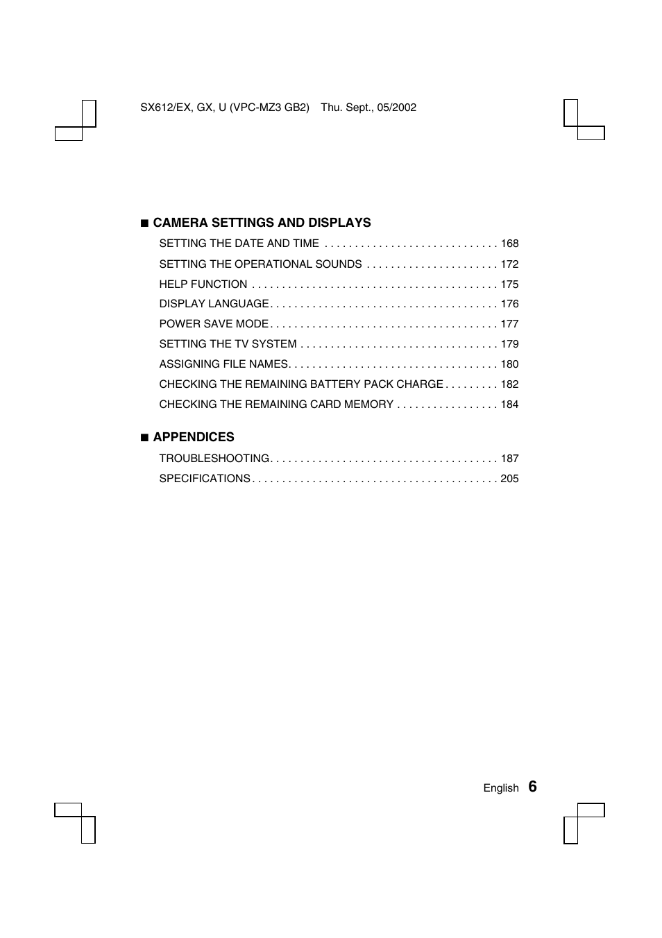 Sanyo VPC-MZ3EX User Manual | Page 9 / 218
