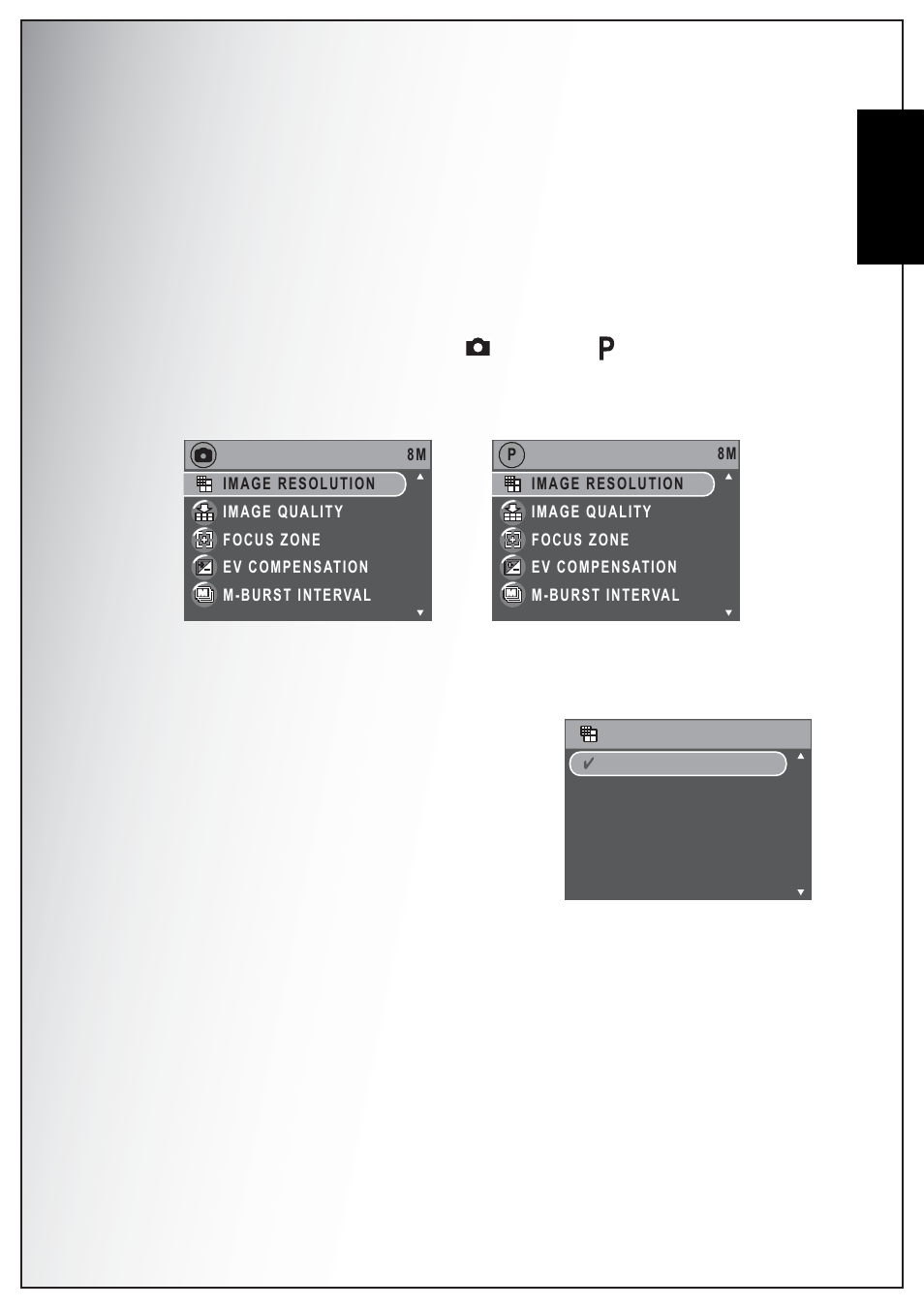 Capture settings, The capture menu, Image resolution | English | Sanyo Xacti VPC-E870 User Manual | Page 33 / 62