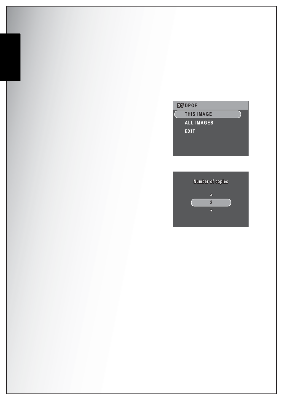 Dpof, English | Sanyo Xacti VPC-E870 User Manual | Page 44 / 62