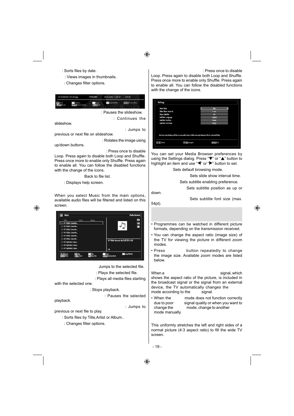 Changing image size: picture formats | Sanyo CE32LD17E-B User Manual | Page 20 / 34