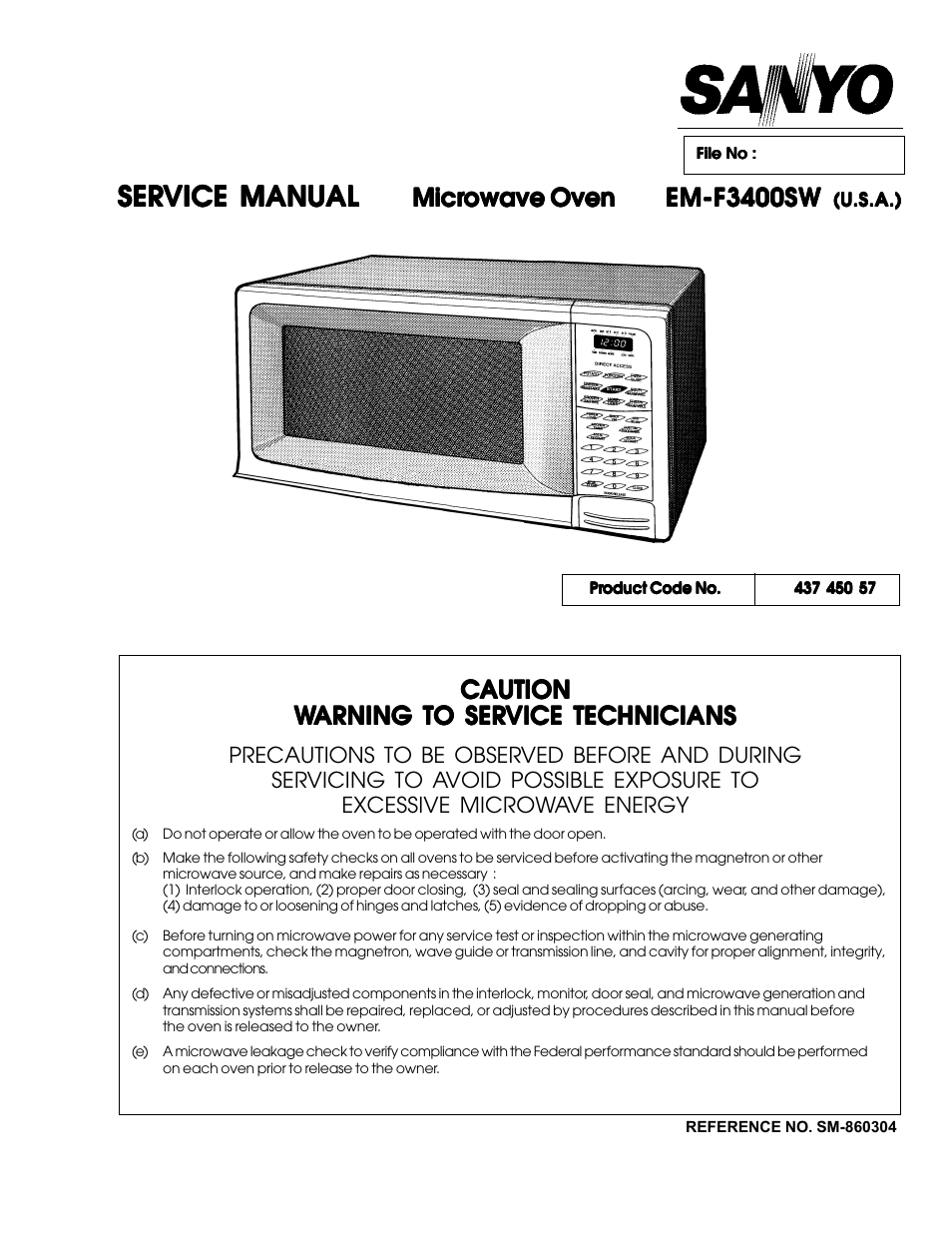 Sanyo EM-F3400SW User Manual | 23 pages