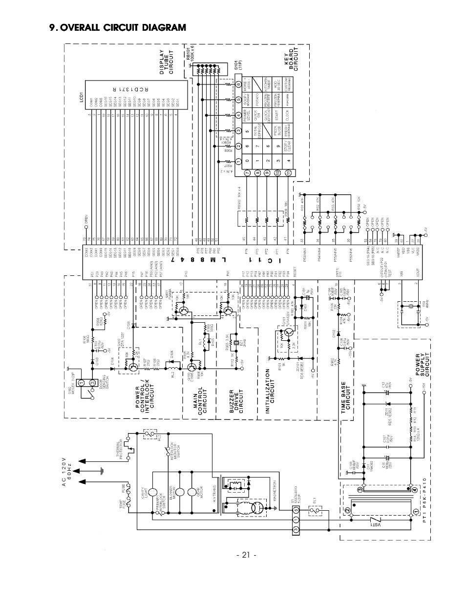 Overall circuit diagram | Sanyo EM-F3400SW User Manual | Page 23 / 23