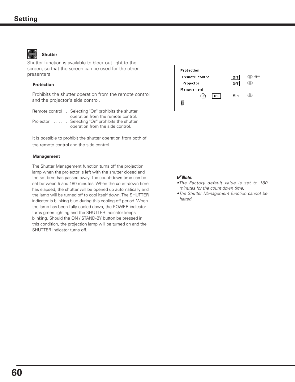 Setting | Sanyo PDG-DET100L User Manual | Page 60 / 92