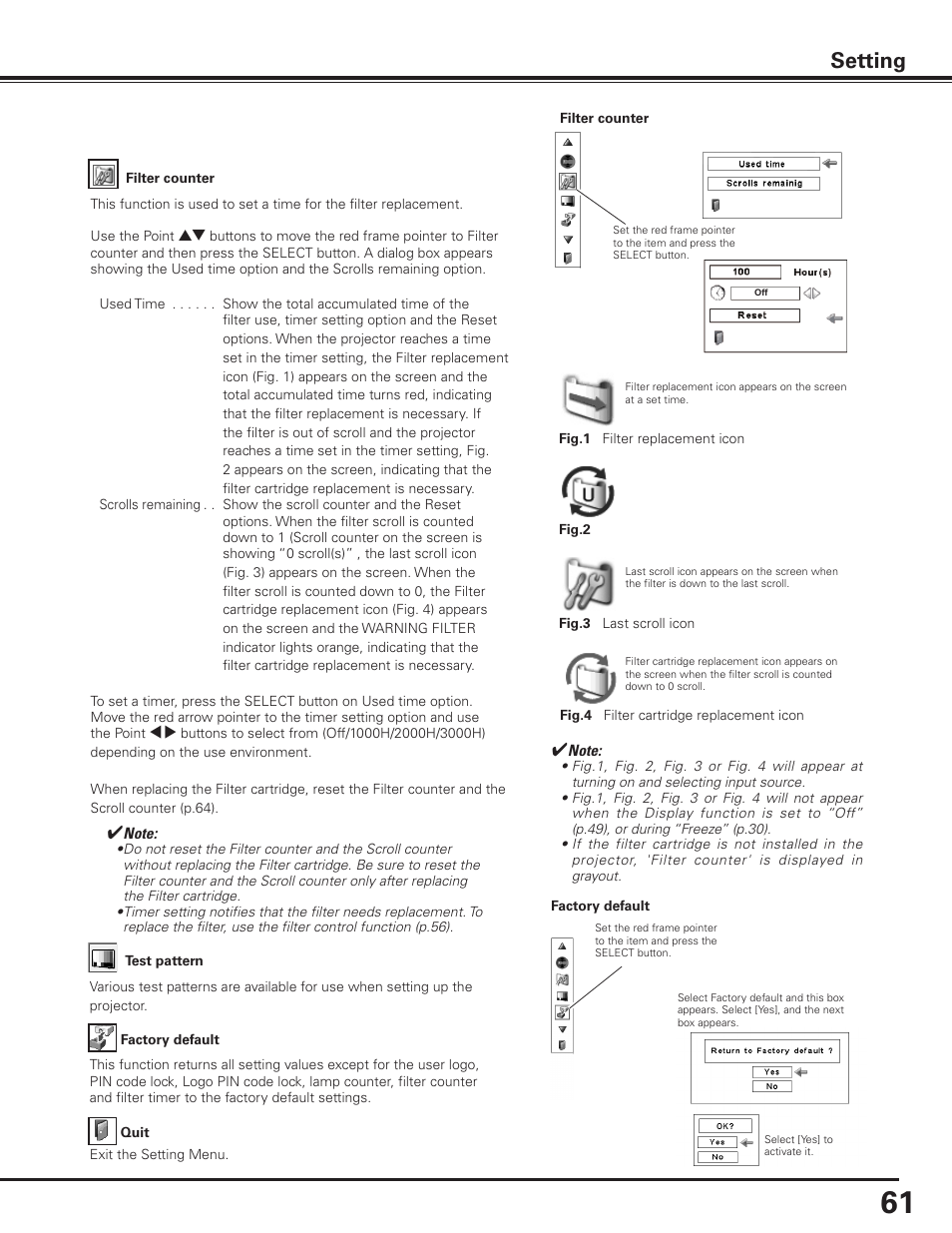 Setting | Sanyo PDG-DET100L User Manual | Page 61 / 92