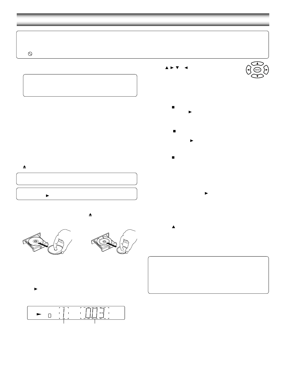 Disc play, Starting play, Stopping play | Preparations | Sanyo DC-TS750 User Manual | Page 14 / 28