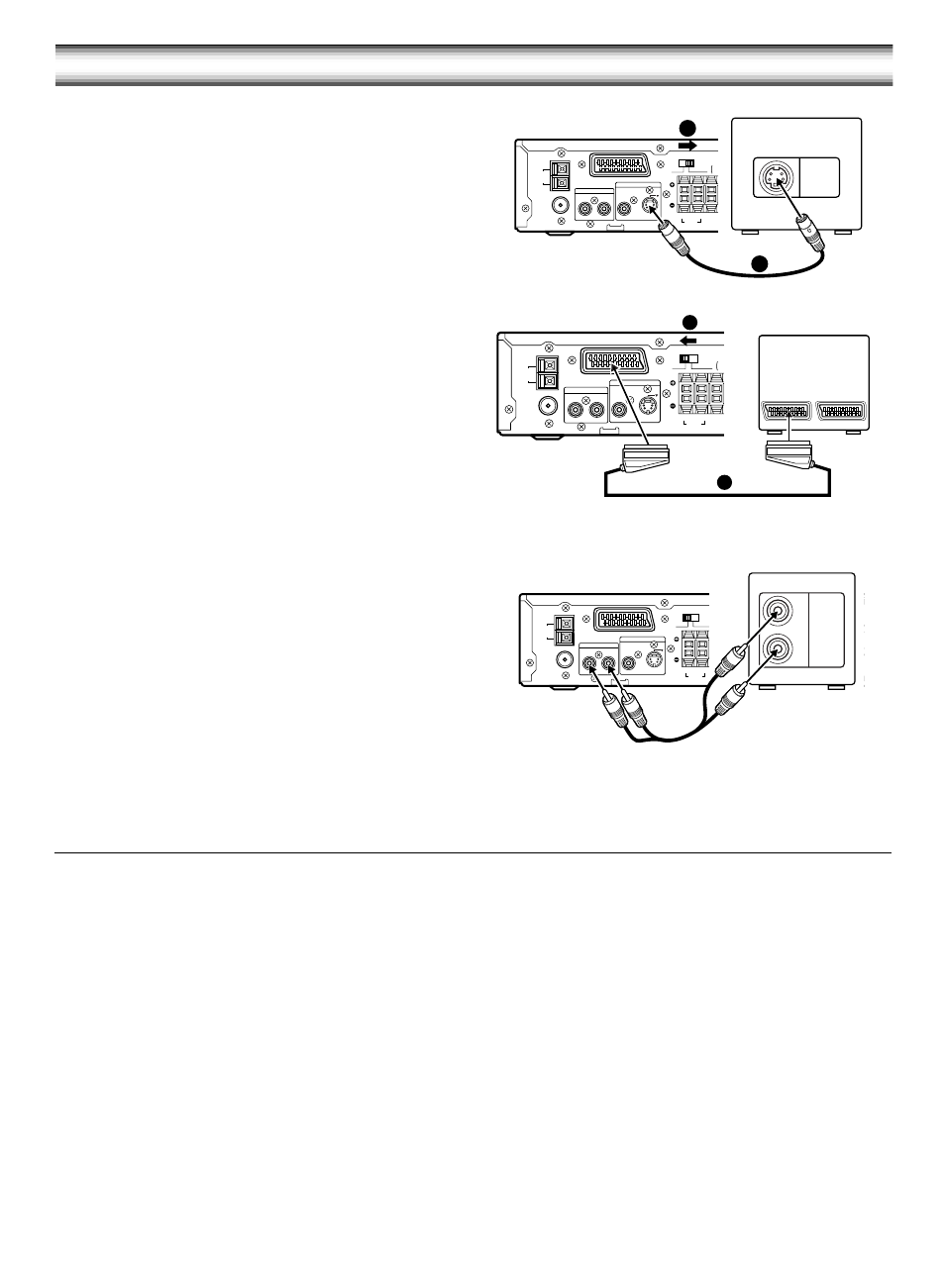 Additional connections examples, Connecting to a tv with an s-video lead, Tv or audio equipment connections | Headphones, Connecting to a tv with an euro-av/scart lead, Jcx-ts750 | Sanyo DC-TS750 User Manual | Page 8 / 28
