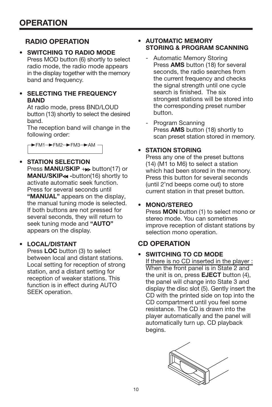 Operation | Sanyo ECD-T1550 User Manual | Page 10 / 16