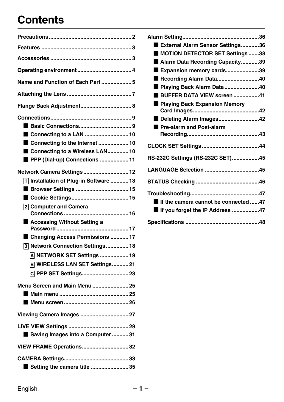 Sanyo VCC-WB2000P User Manual | Page 2 / 52