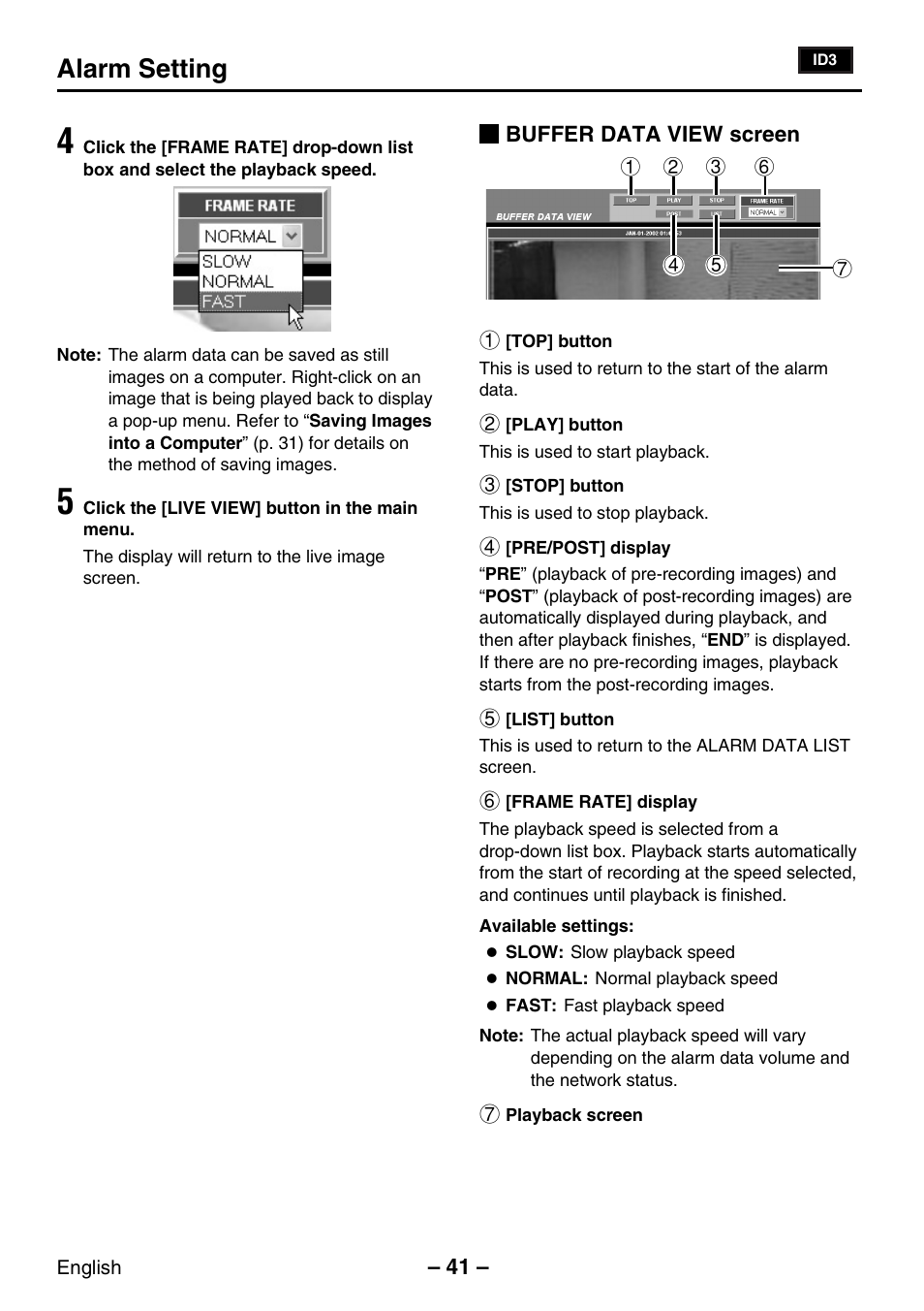 Alarm setting | Sanyo VCC-WB2000P User Manual | Page 42 / 52