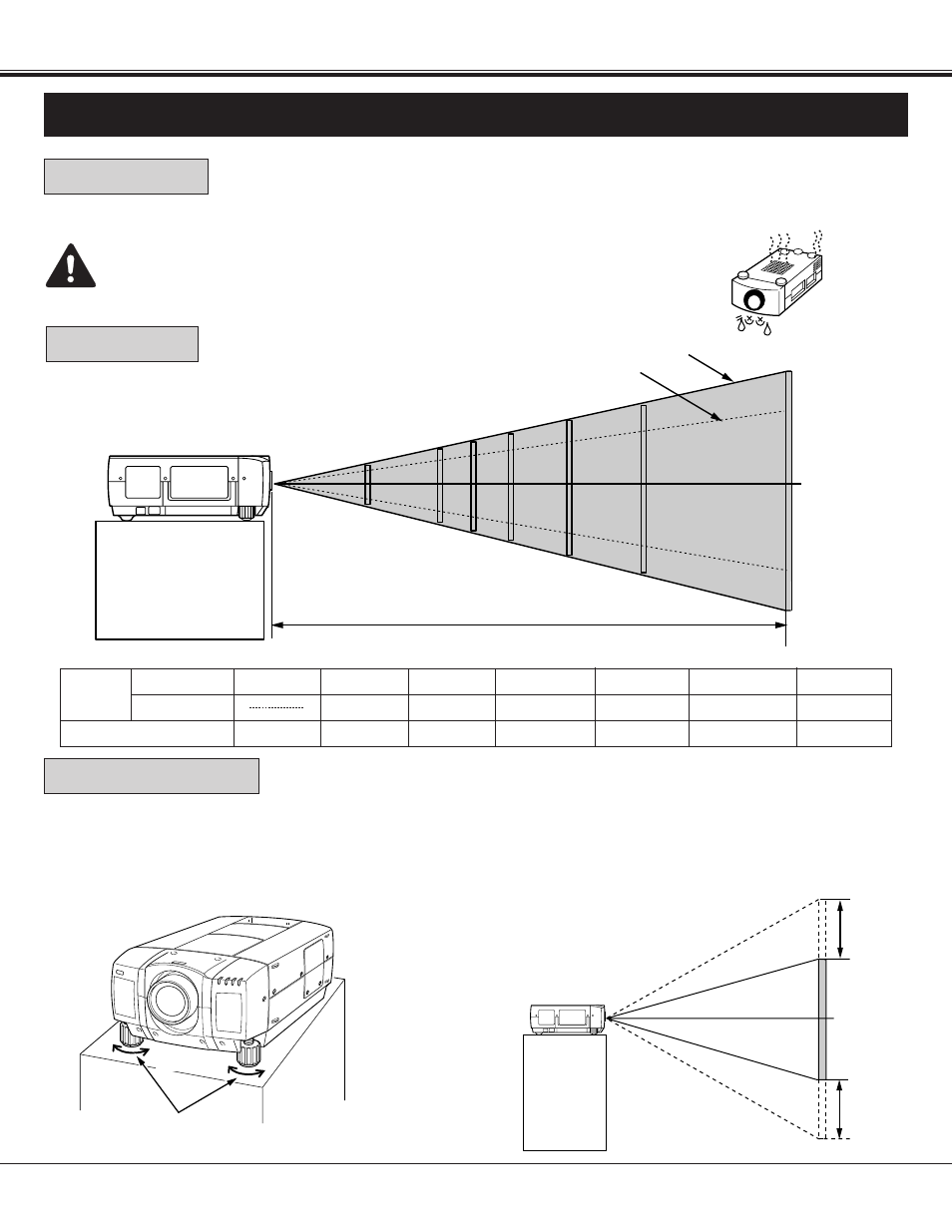 Setting-up the projector, Positioning: room light, Adjustable feet | Sanyo PLC-XF10NL User Manual | Page 7 / 58
