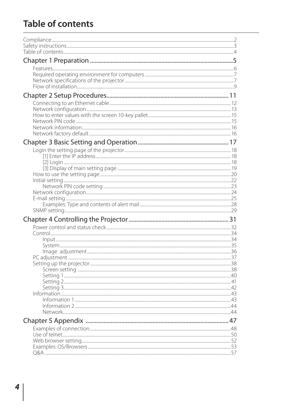 Sanyo Proj05 User Manual | Page 4 / 62