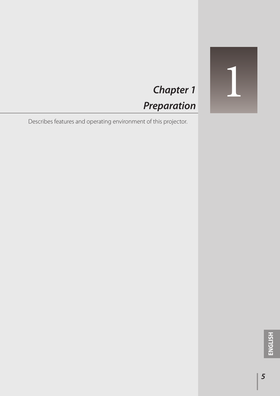 Chapter 1 preparation | Sanyo Proj05 User Manual | Page 5 / 62