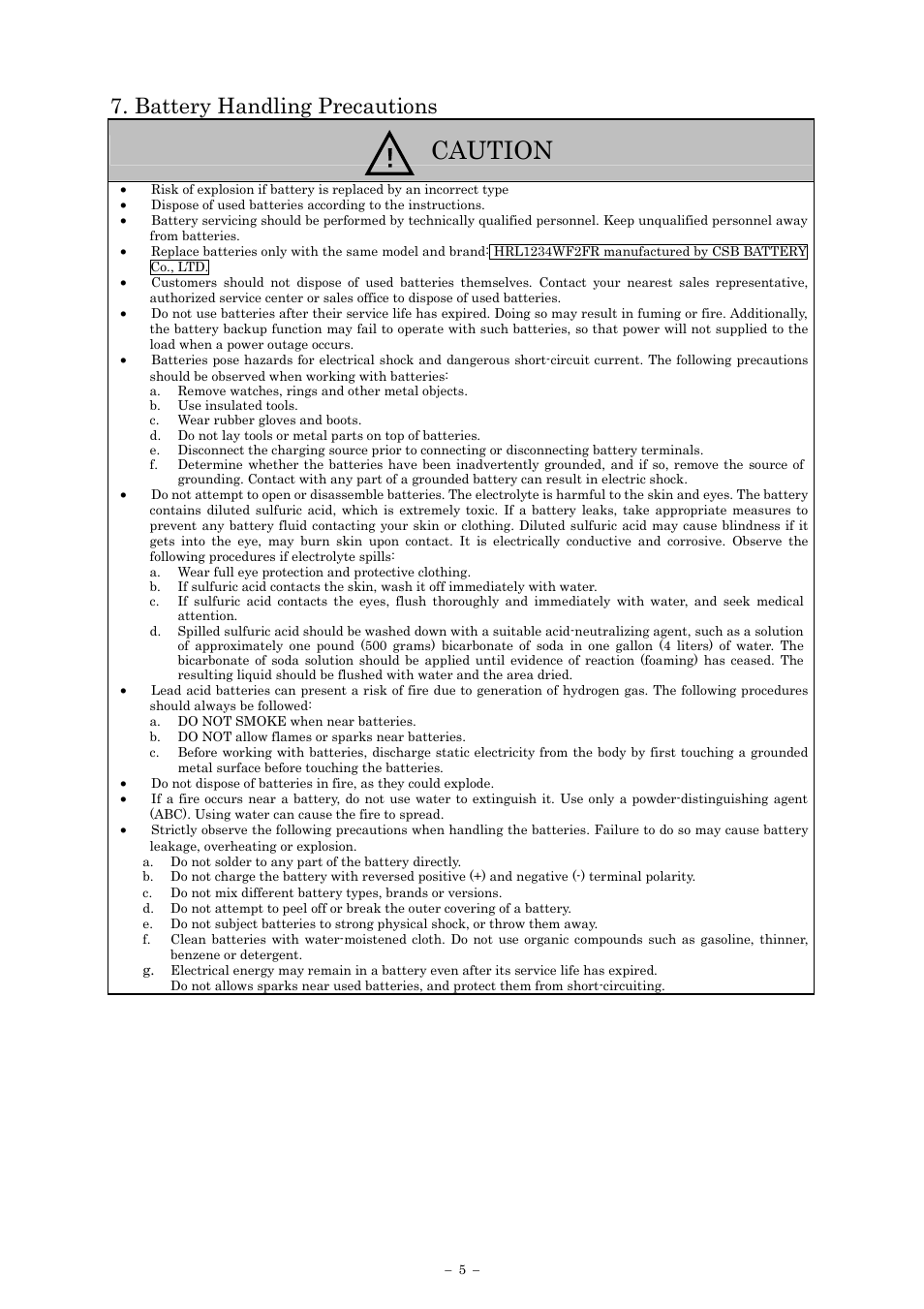 Caution, Battery handling precautions | Sanyo SANUPS E11A202U User Manual | Page 8 / 47