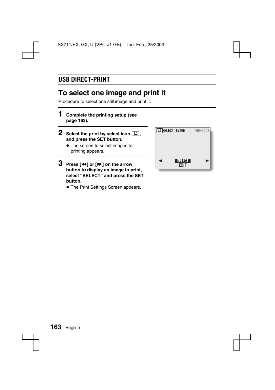 Usb direct-print | Sanyo VPC-J1 User Manual | Page 166 / 202