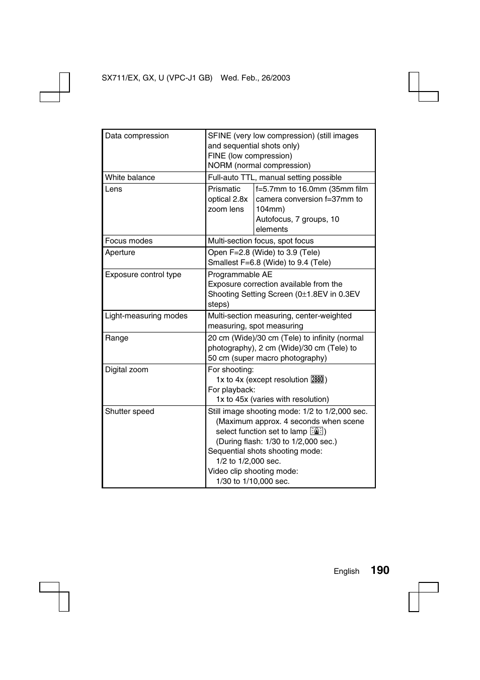 Sanyo VPC-J1 User Manual | Page 193 / 202