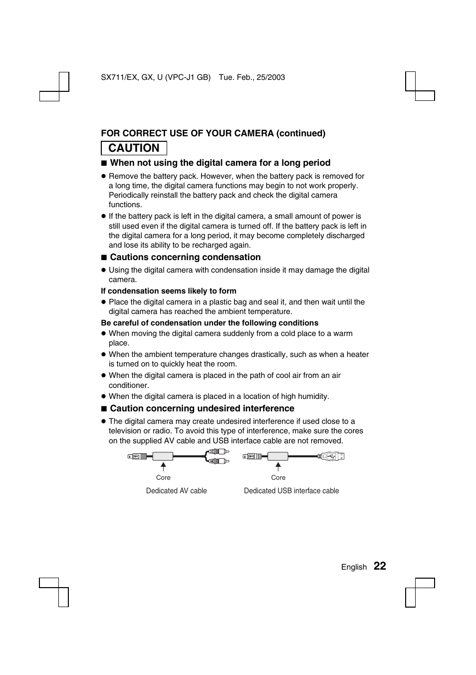 Caution | Sanyo VPC-J1 User Manual | Page 25 / 202