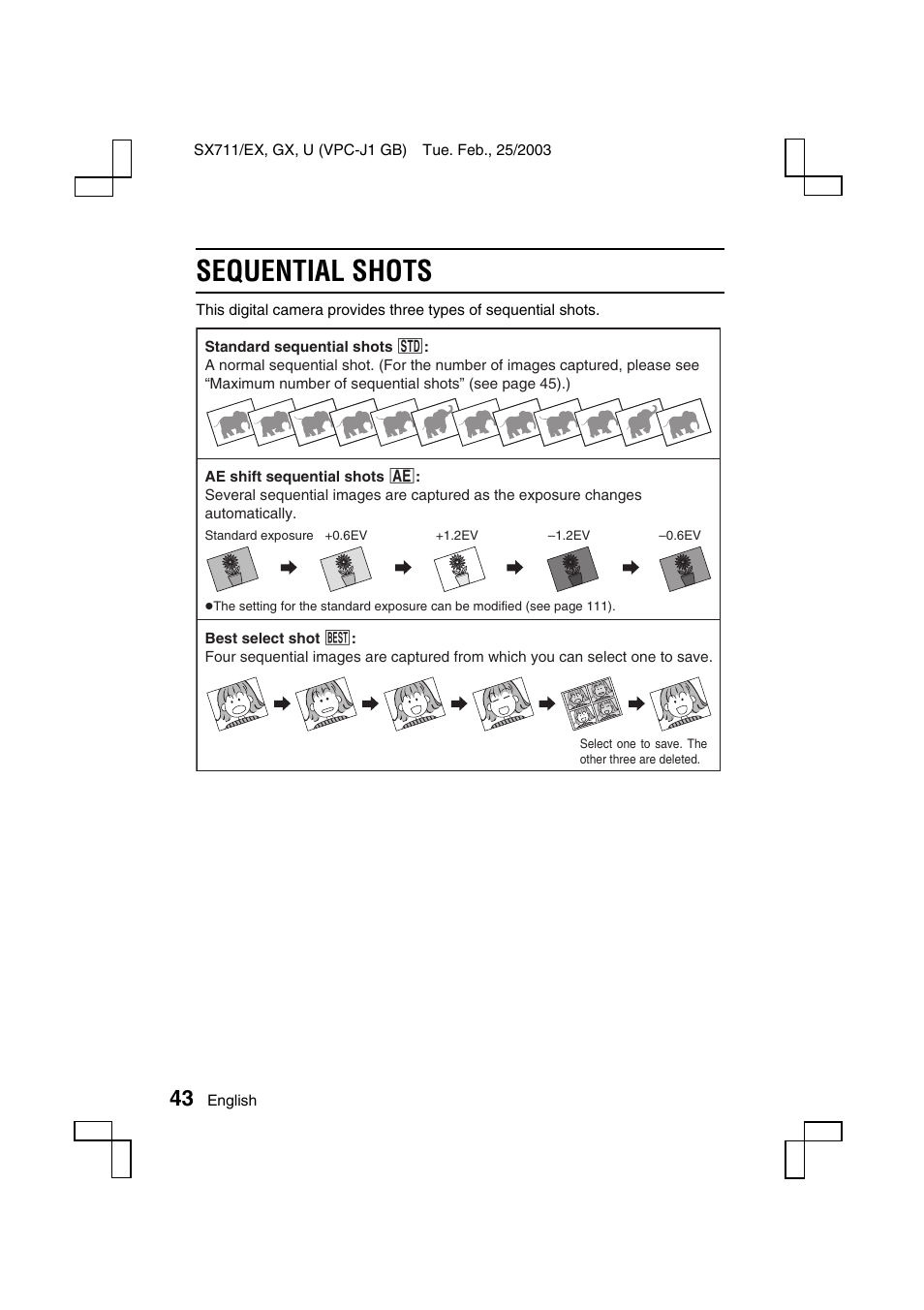 Sequential shots | Sanyo VPC-J1 User Manual | Page 46 / 202
