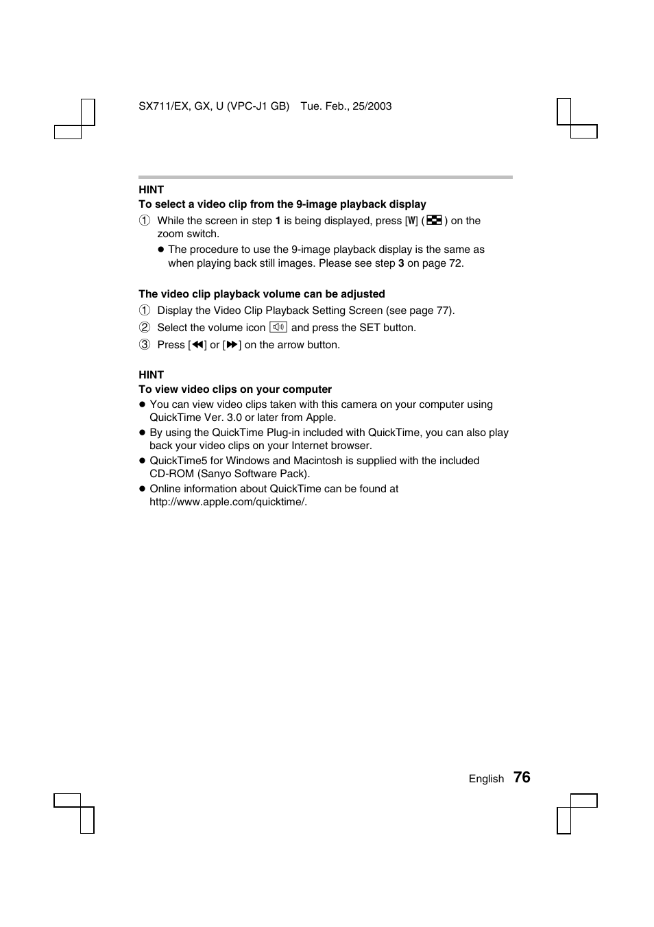 Sanyo VPC-J1 User Manual | Page 79 / 202