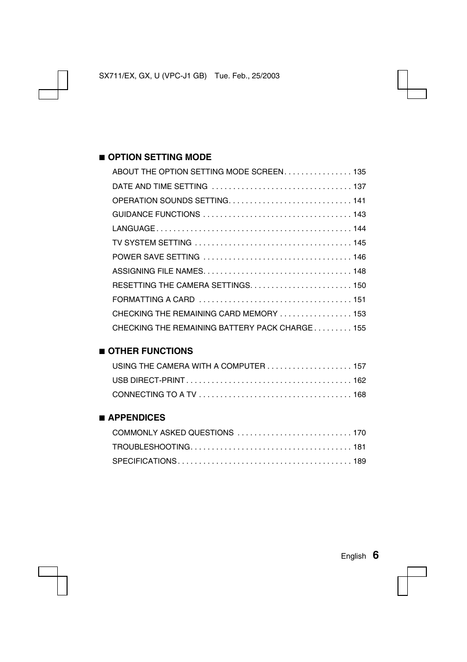 Sanyo VPC-J1 User Manual | Page 9 / 202