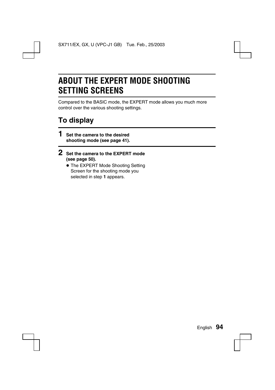 About the expert mode shooting setting screens | Sanyo VPC-J1 User Manual | Page 97 / 202