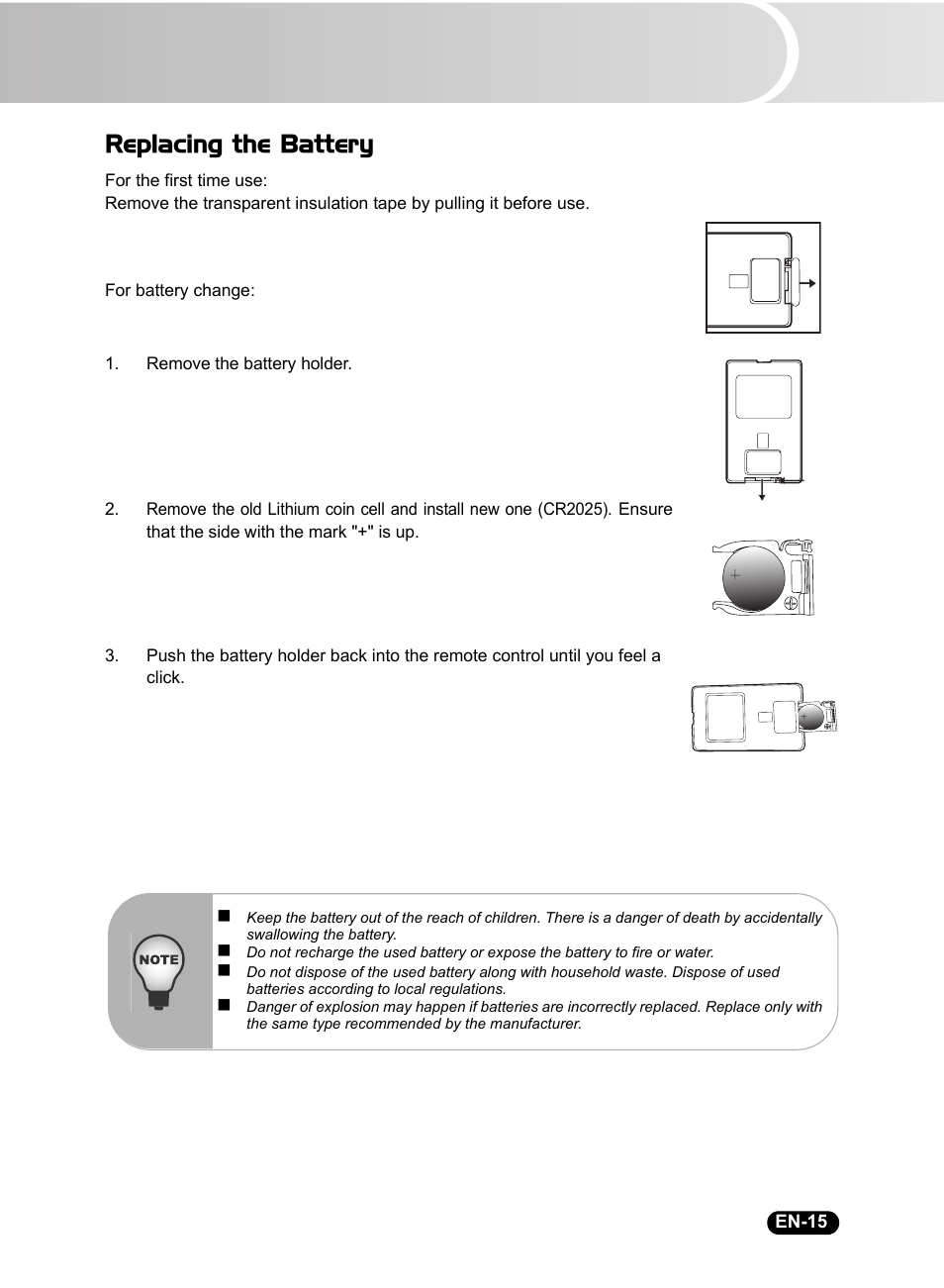 Replacing the battery | Sanyo DSU21B User Manual | Page 17 / 38