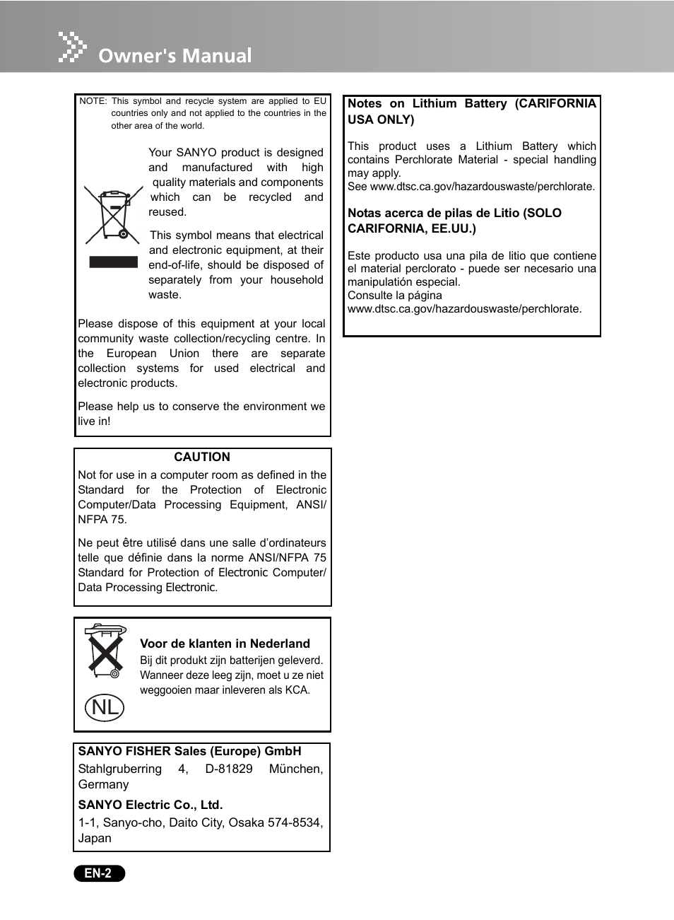 Sanyo DSU21B User Manual | Page 4 / 38