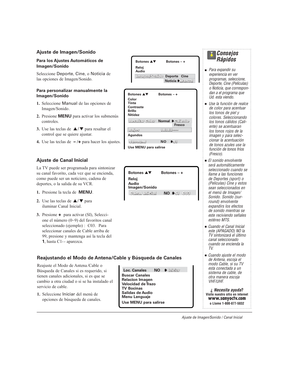 Consejos rápidos | Sanyo DS27930 User Manual | Page 33 / 60