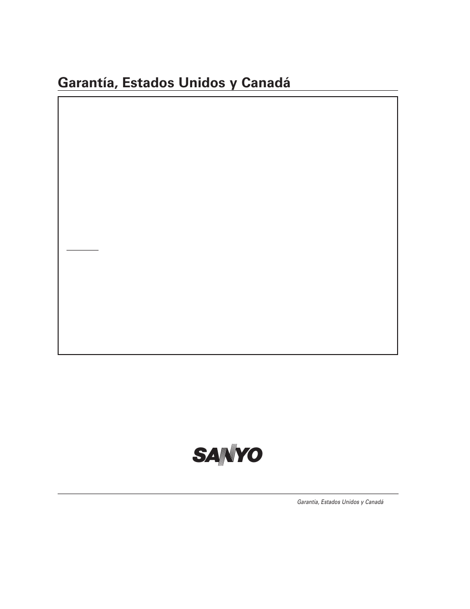 Garantía, estados unidos y canadá | Sanyo DS27930 User Manual | Page 41 / 60