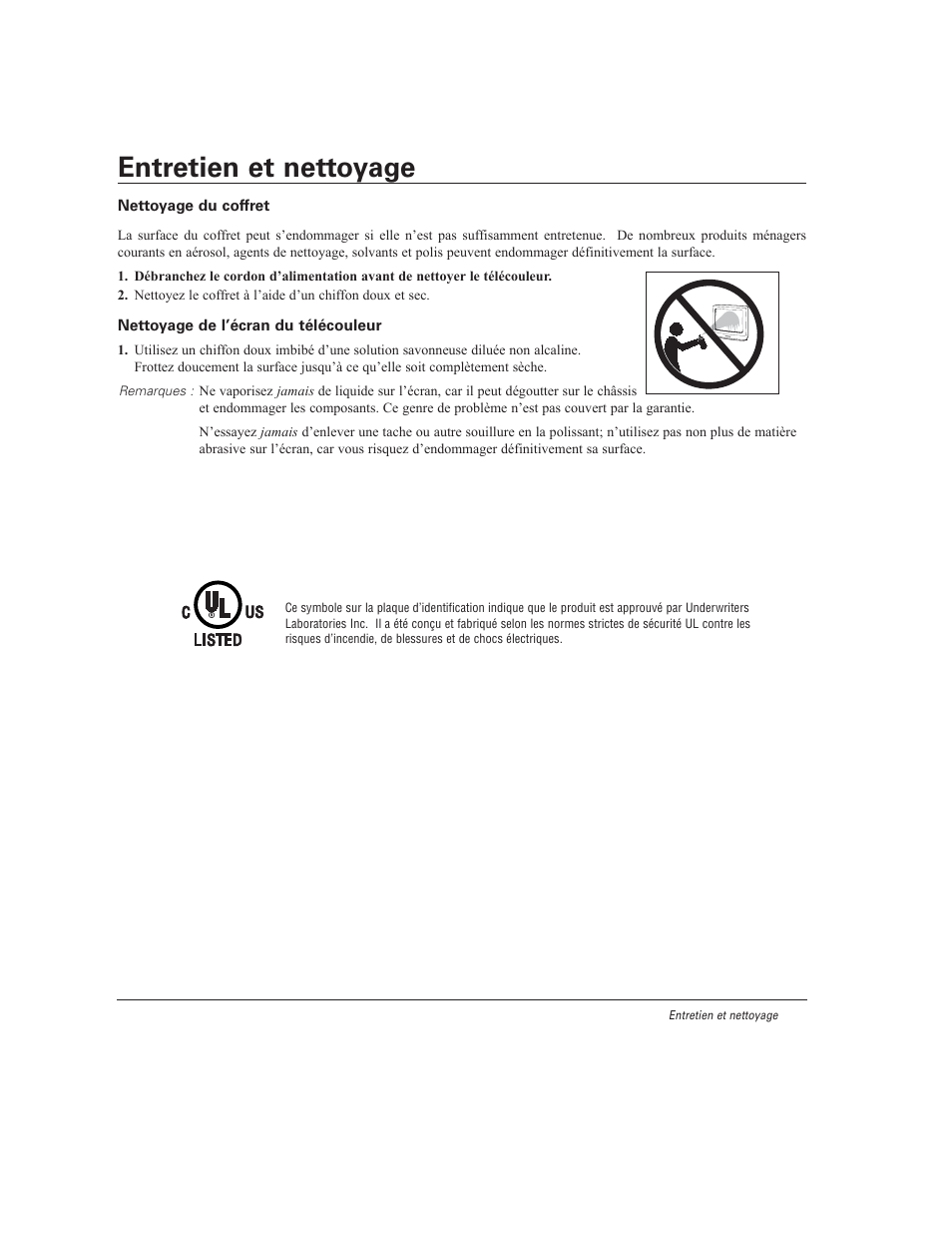Entretien et nettoyage | Sanyo DS27930 User Manual | Page 57 / 60