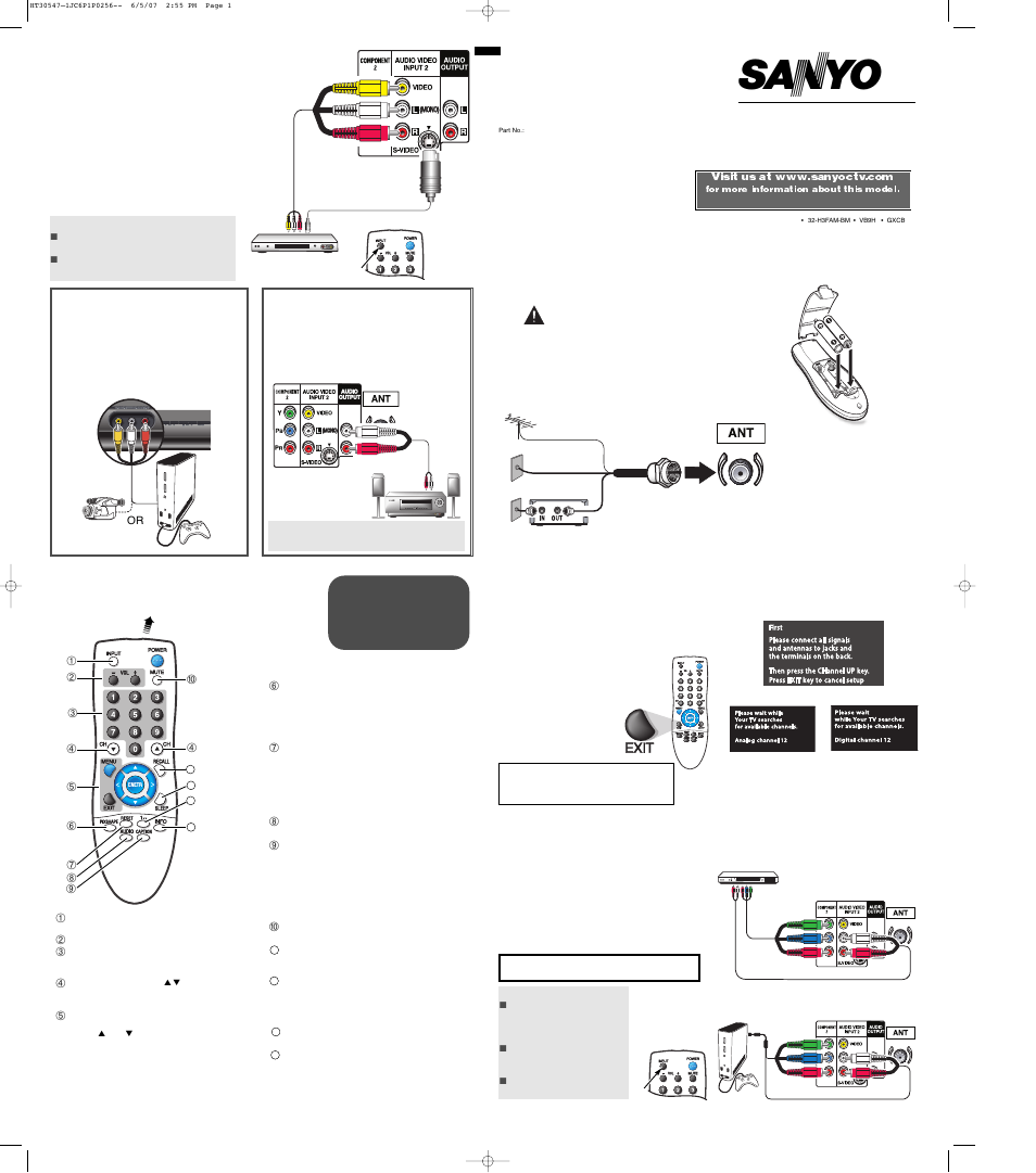 Sanyo HT30547 User Manual | 2 pages