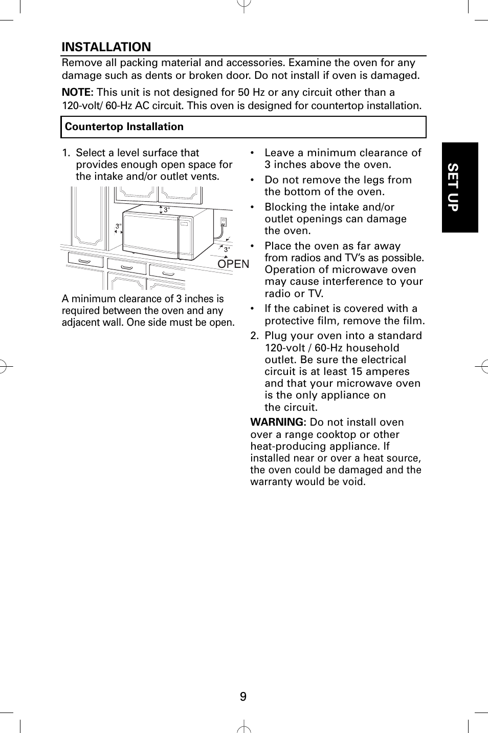 Set up | Sanyo EM-S5002W User Manual | Page 9 / 40