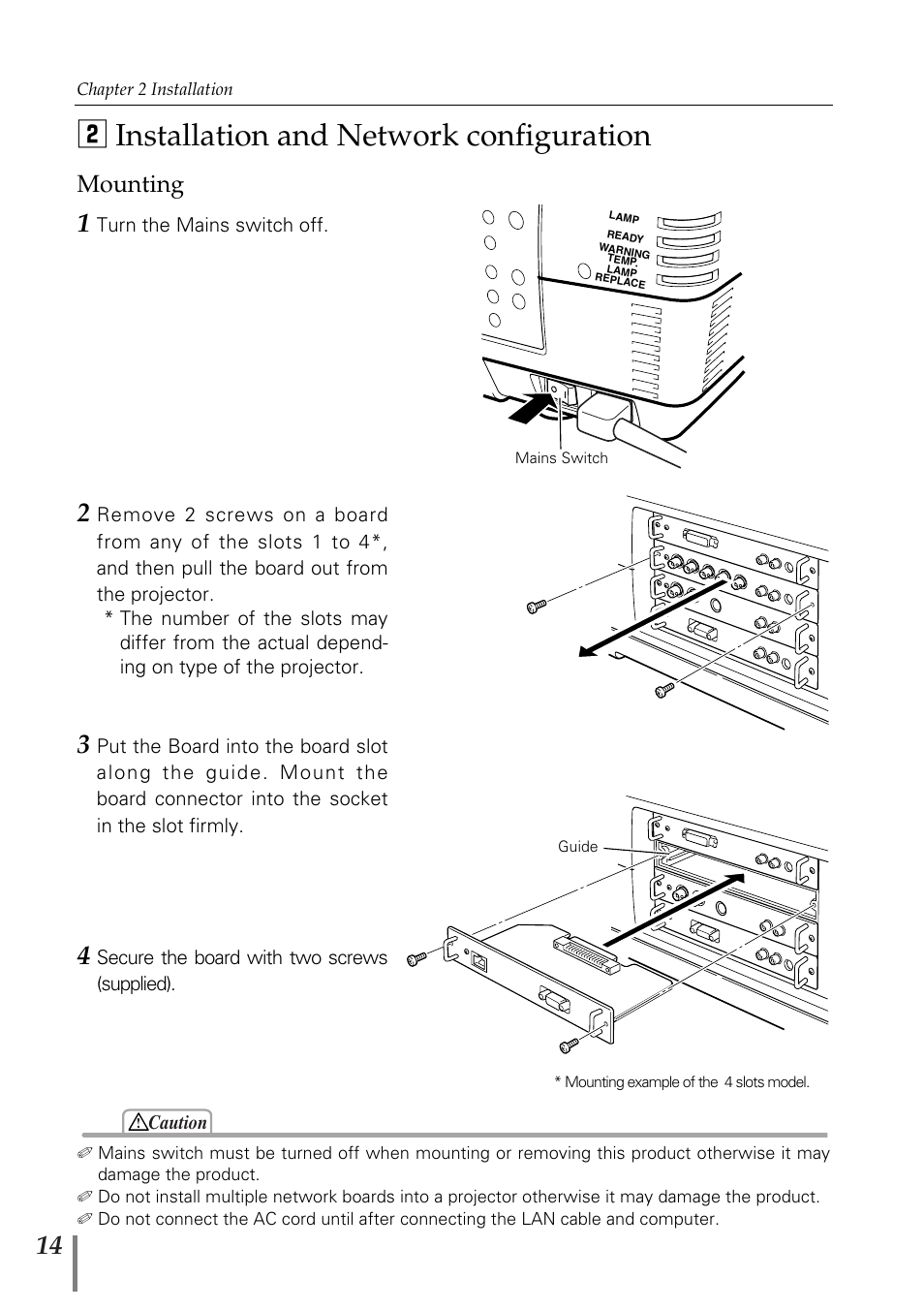 Installation and network co, Mounting, Installation and network configuration | X installation and network configuration | Sanyo POA-MD13NET2 User Manual | Page 102 / 176