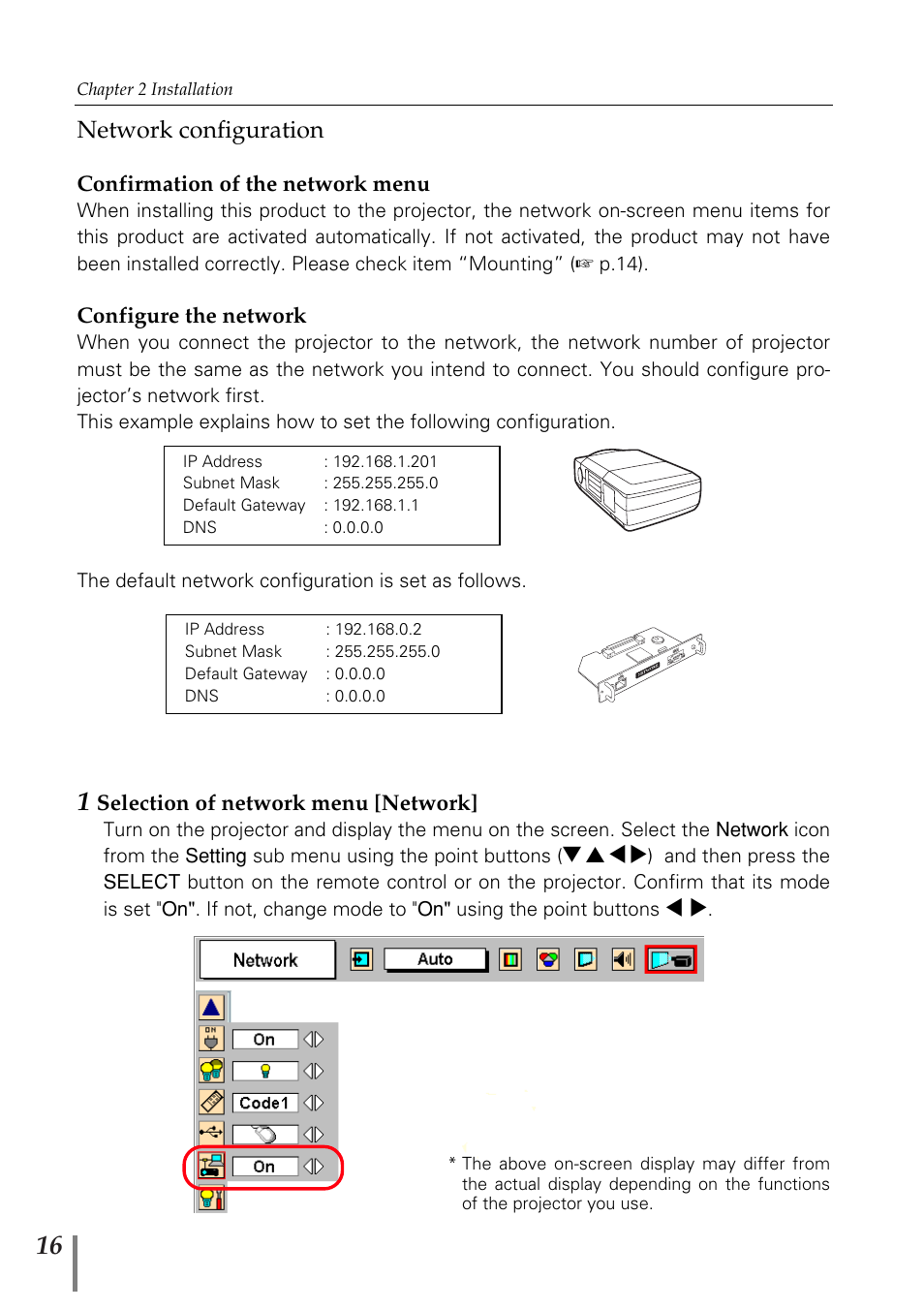 Network configuration | Sanyo POA-MD13NET2 User Manual | Page 104 / 176
