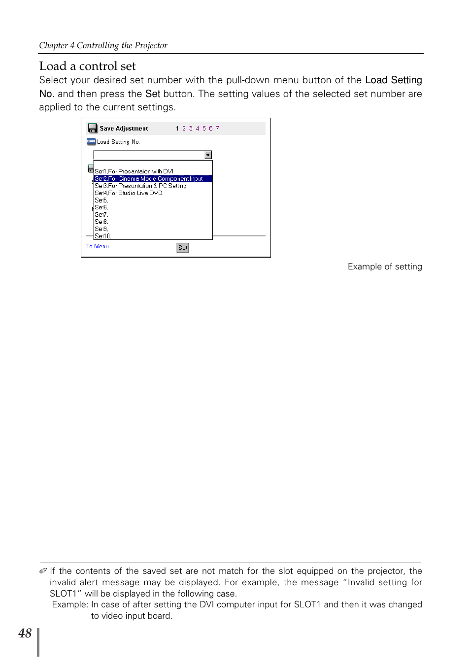 Load a control set | Sanyo POA-MD13NET2 User Manual | Page 136 / 176