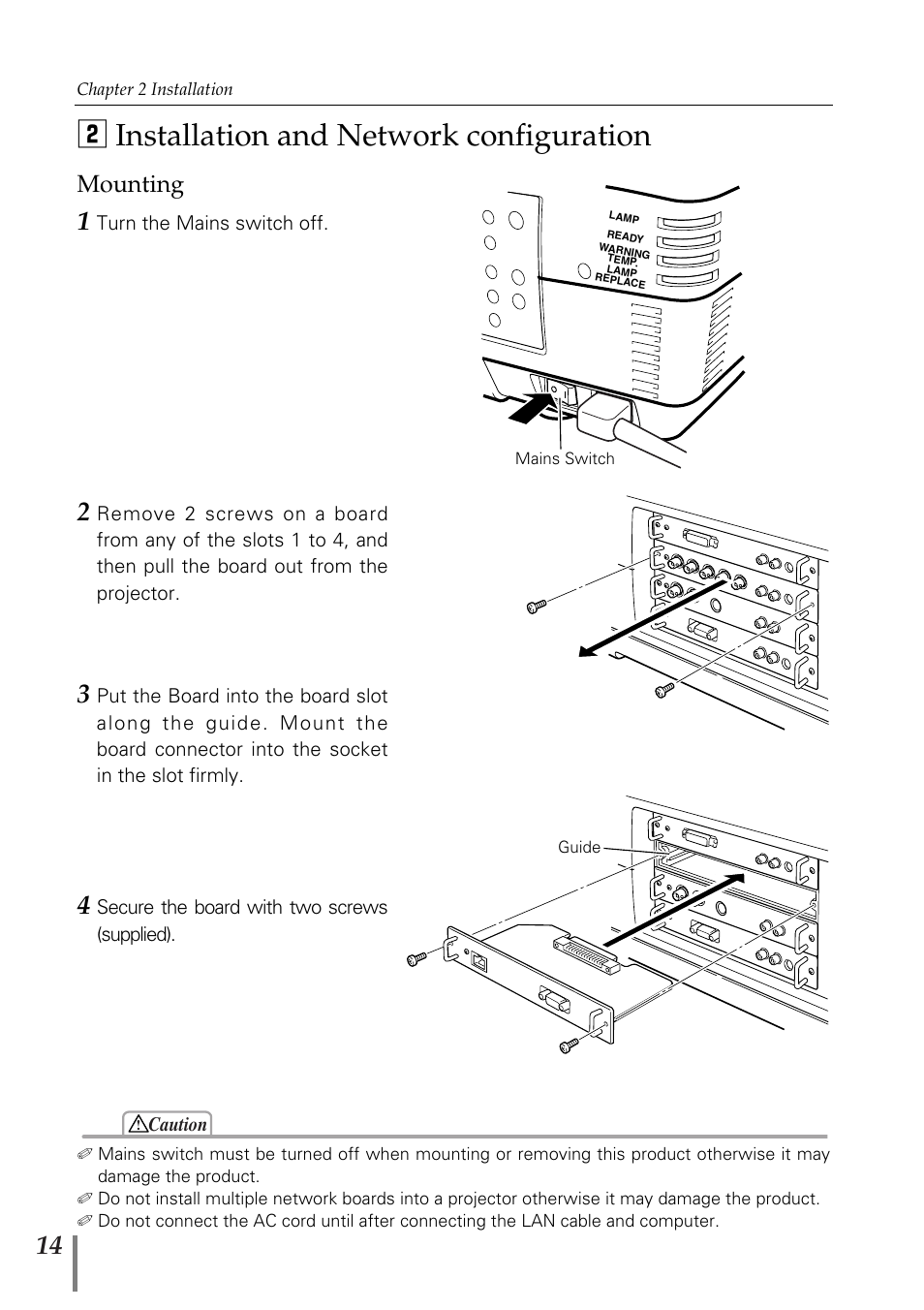 Installation and network co, Mounting, Installation and network configuration | X installation and network configuration | Sanyo POA-MD13NET2 User Manual | Page 14 / 176