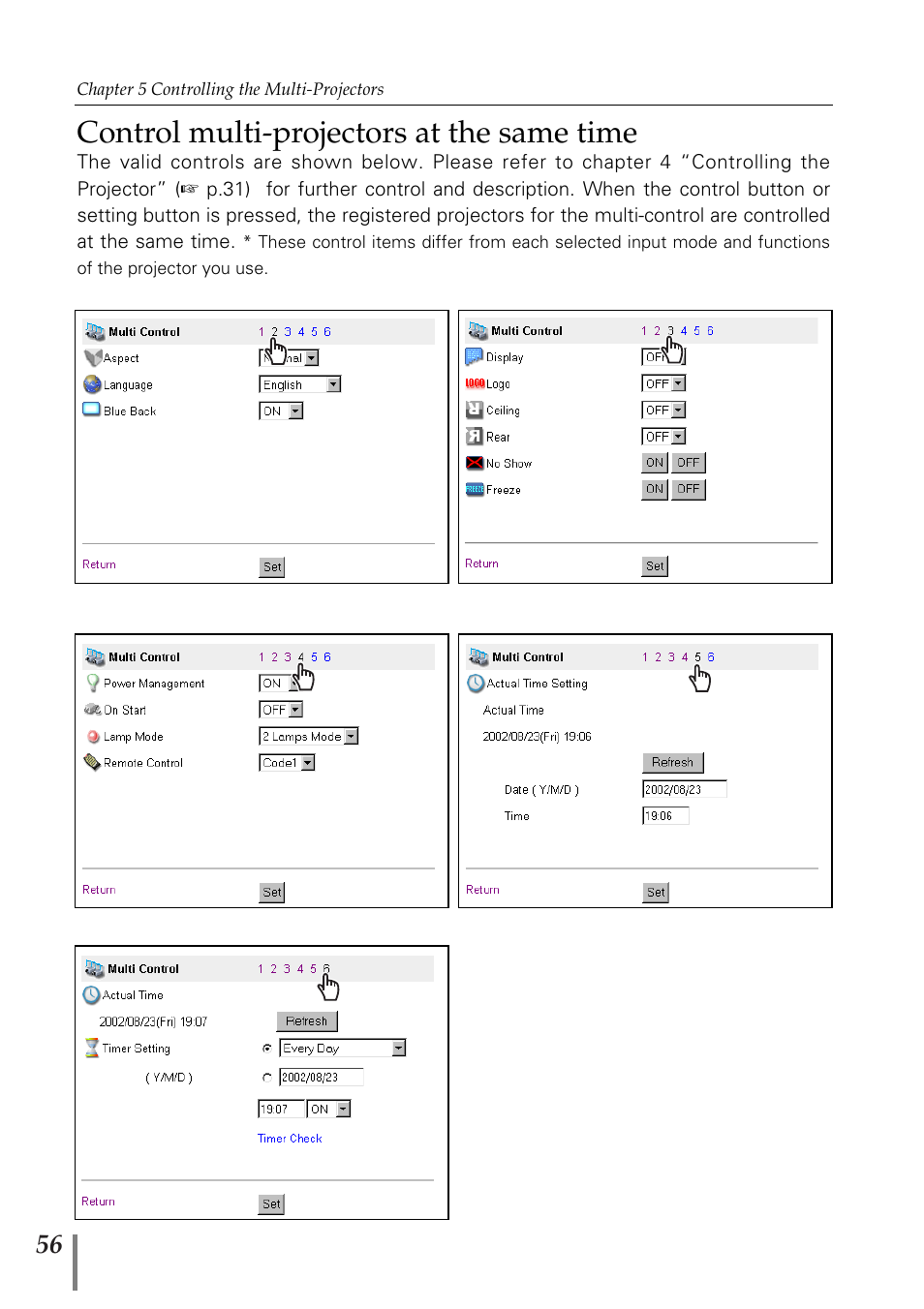 Control multi-projectors at the same time | Sanyo POA-MD13NET2 User Manual | Page 144 / 176