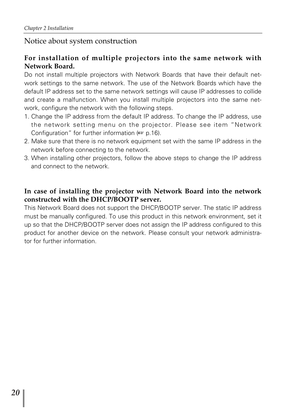 Notice about system construc, Notice about system construction | Sanyo POA-MD13NET2 User Manual | Page 20 / 176