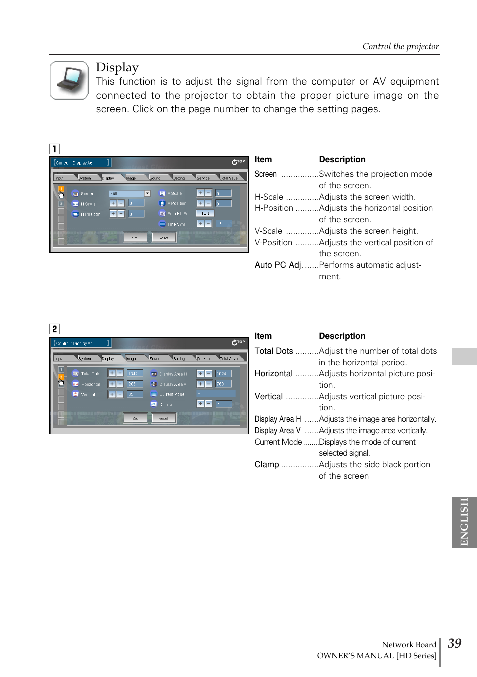 Display | Sanyo POA-MD13NET2 User Manual | Page 39 / 176