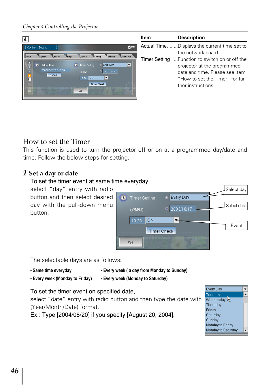 How to set the timer | Sanyo POA-MD13NET2 User Manual | Page 46 / 176