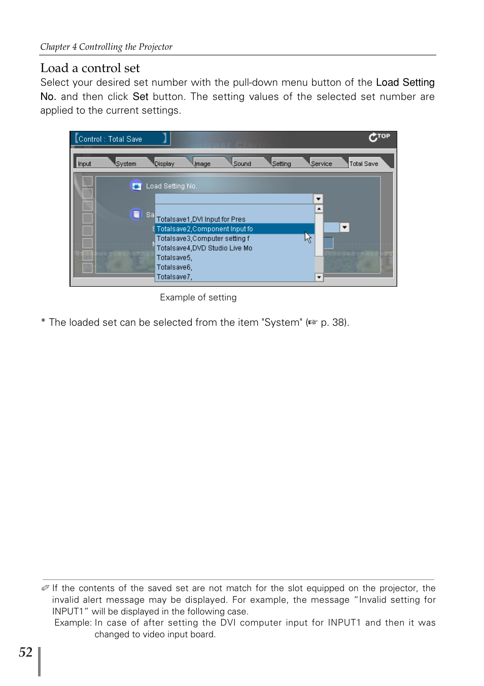 Load a control set | Sanyo POA-MD13NET2 User Manual | Page 52 / 176