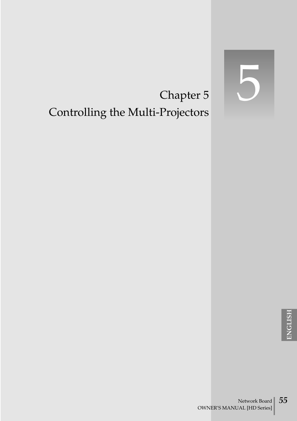 Chapter, Controlling the multi-projec, Chapter 5 controlling the multi-projectors | Sanyo POA-MD13NET2 User Manual | Page 55 / 176