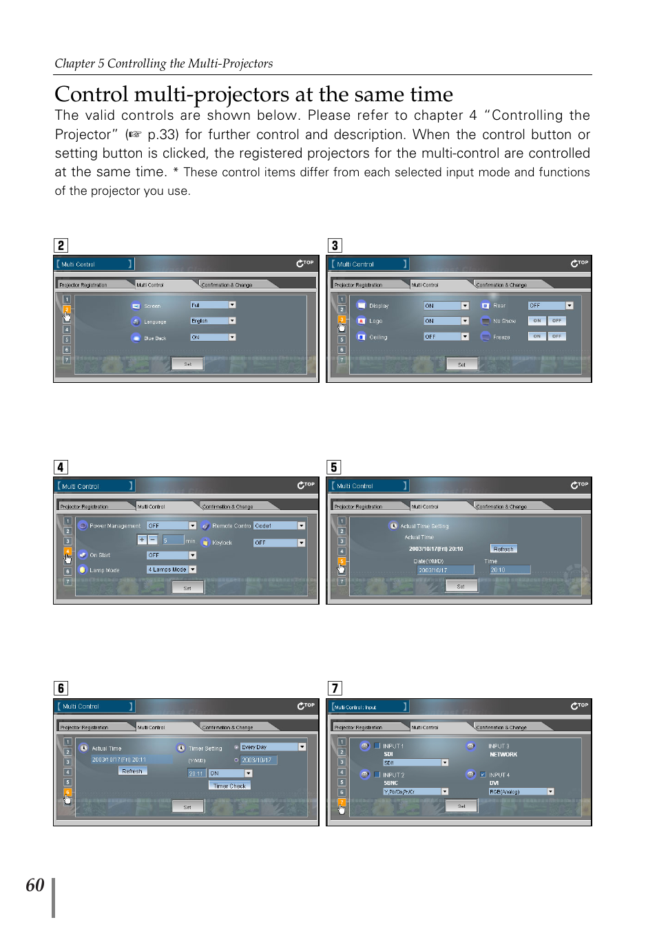 Control multi-projectors at the same time | Sanyo POA-MD13NET2 User Manual | Page 60 / 176